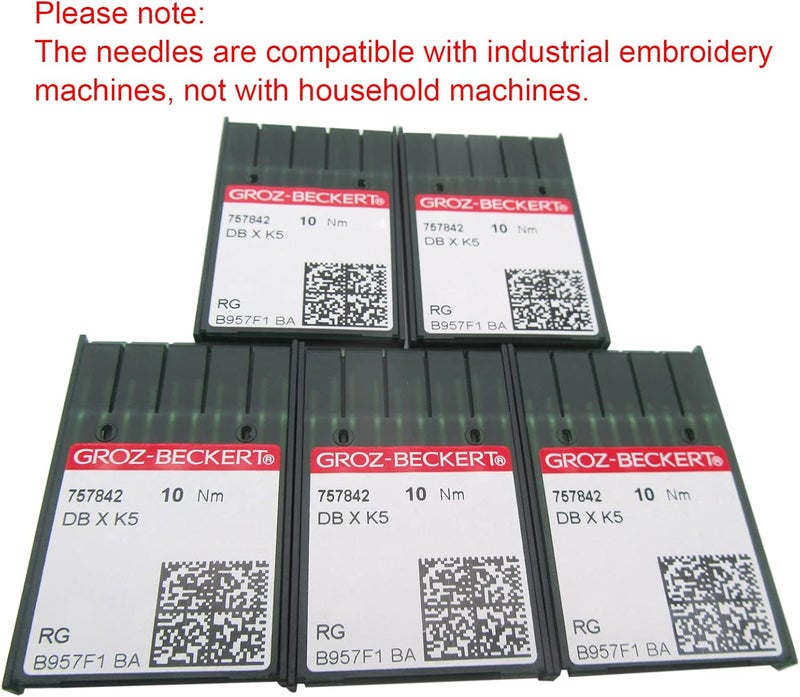 ckpsms 50PCS Groz Beckert DBXK5 Industrial Embroidery Machine Needles in Clear Plastic Box Compatible with/Replacement for Tajima Brand Barudan Brand SWF Brand (110/18) - Image 3